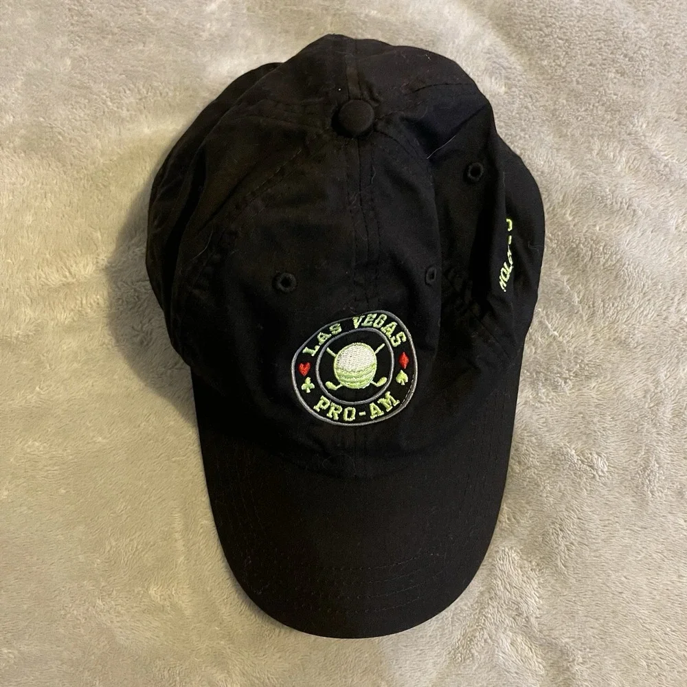 Las Vegas Hat Men One Size Black Baseball Cap Adjustable Workout Lightweight Gym